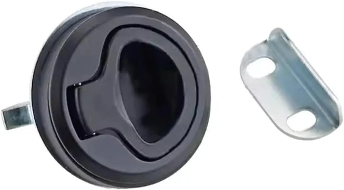 Pull Rebound Type Internal and External Two-Way Opening Embedded Push Handle Lock Rv Tool Box Lock 1Pcs(ZDC-Black-Key-50mm)