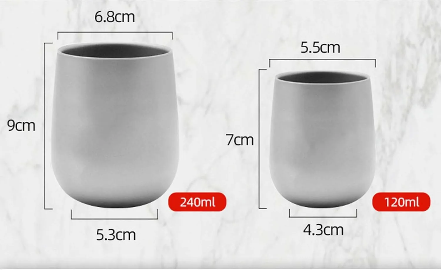Pure titanium double layer water cup outdoor portable beer mug coffee milk mug(240ml)