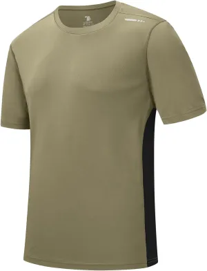 Rdruko Men's Rash Guard Swim Shirts Short Sleeve UPF 50  UV Protection Quick Dry Fishing Surf Active T Shirts