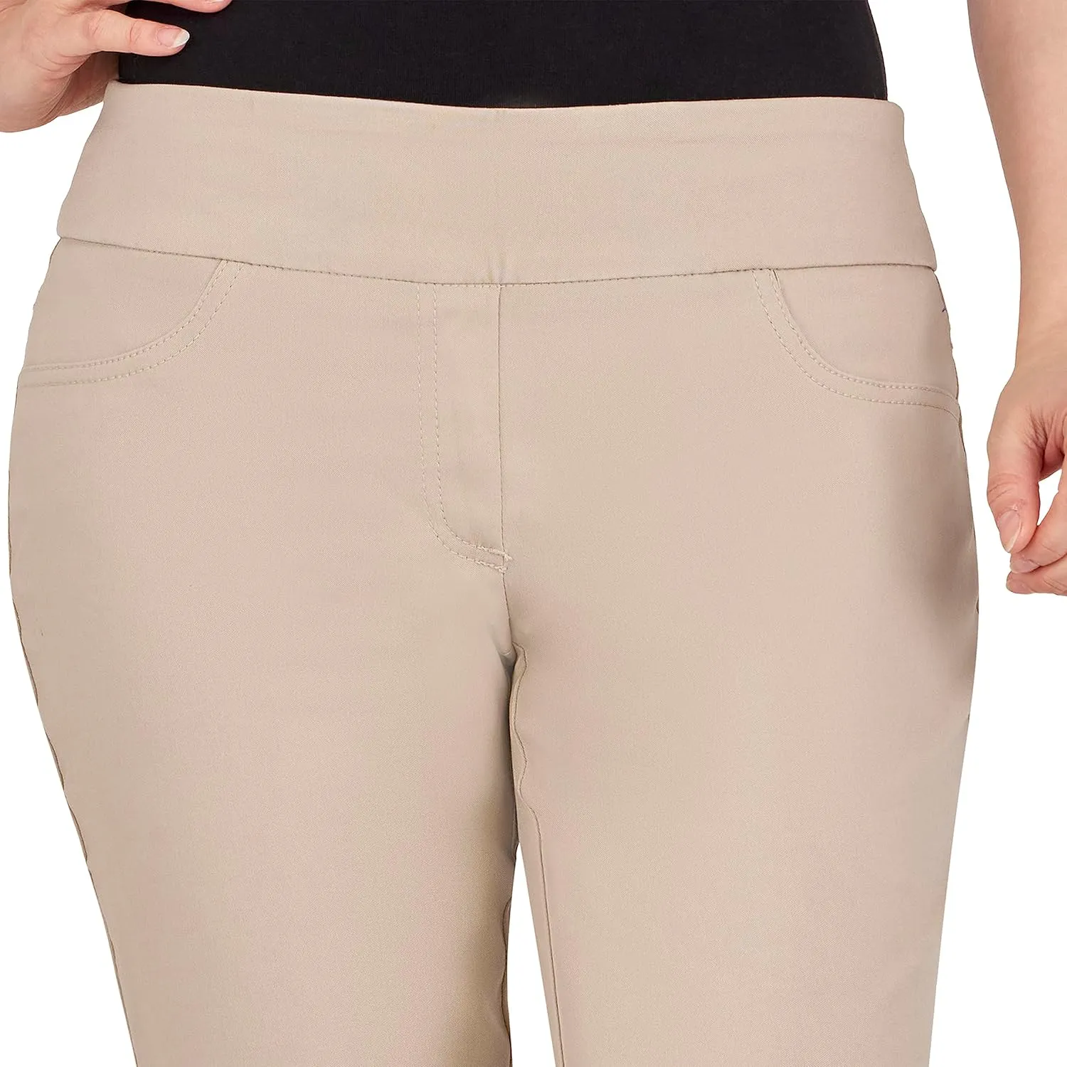 Ruby Rd. Womens Womens Mid-Rise Pull-on Straight Solar Millenium Tech Ankle Pant