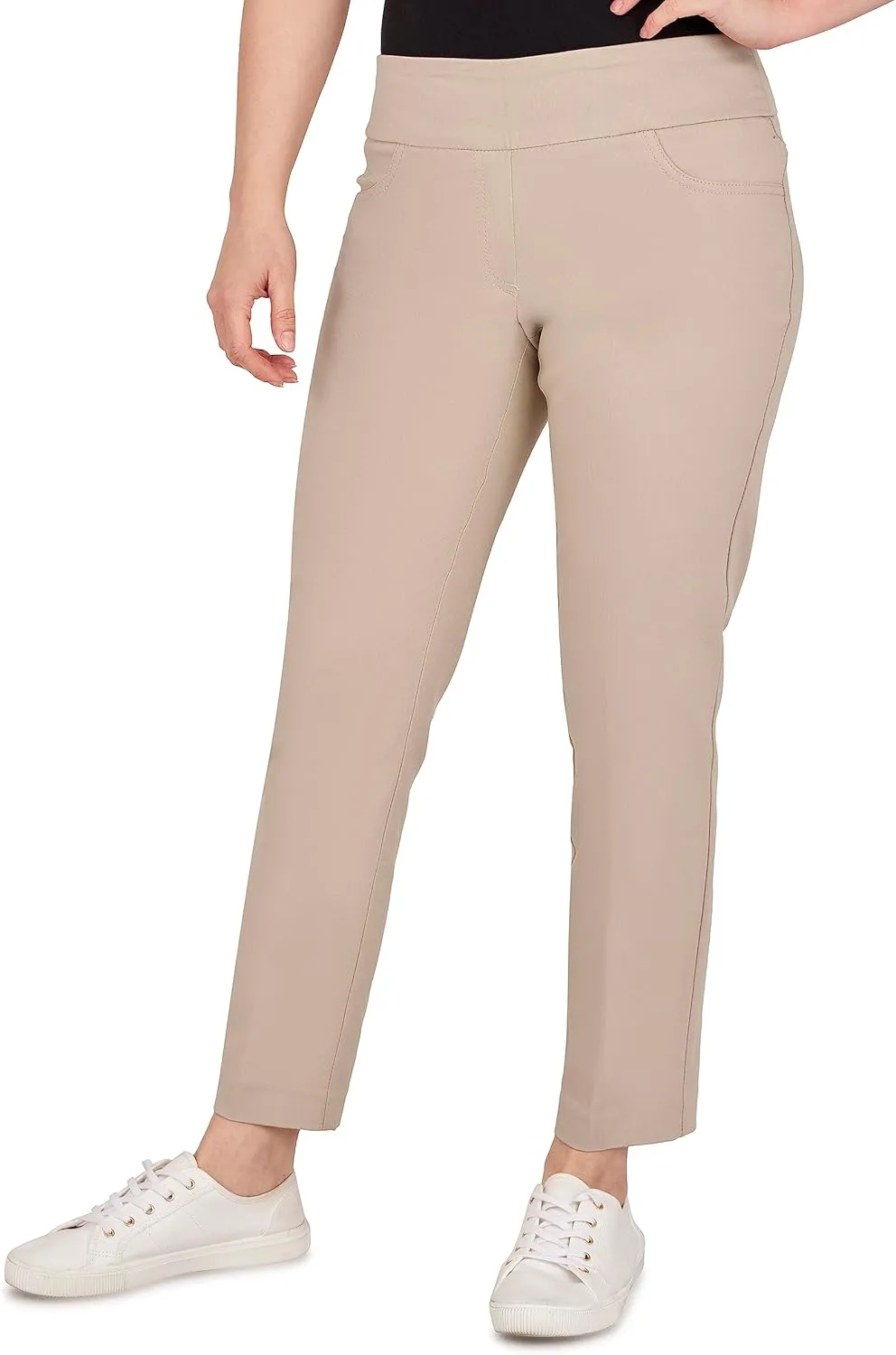 Ruby Rd. Womens Womens Mid-Rise Pull-on Straight Solar Millenium Tech Ankle Pant