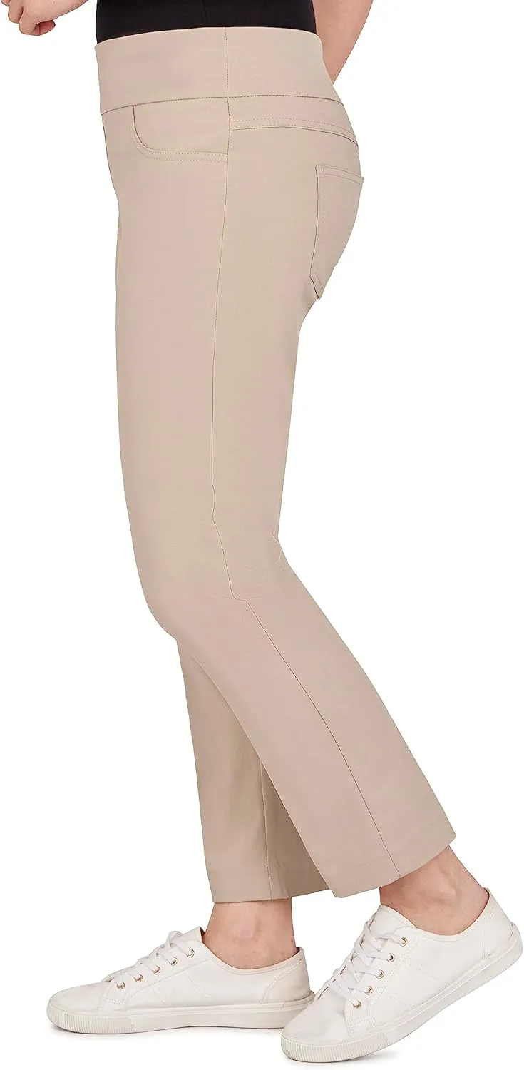 Ruby Rd. Womens Womens Mid-Rise Pull-on Straight Solar Millenium Tech Ankle Pant