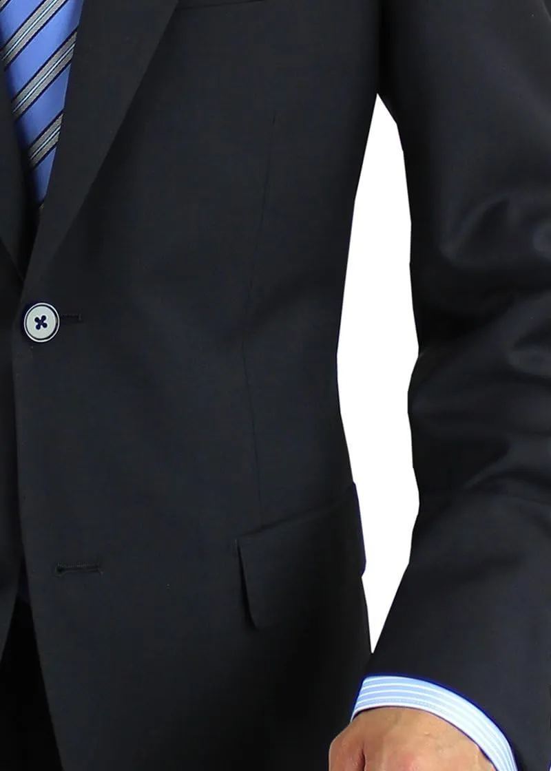 Salvatore Exte Men's 2 Button Two Piece Suit Single Vent Blazer Flat Front Pant