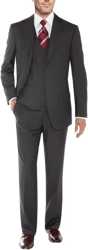 Salvatore Exte Men's Vested Three Piece Suit Blazer Jacket Dress Vest Plus Pant
