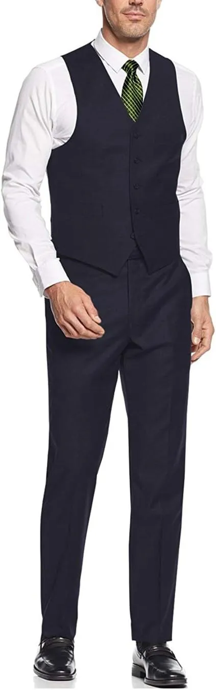 Salvatore Exte Men's Vested Three Piece Suit Blazer Jacket Dress Vest Plus Pant