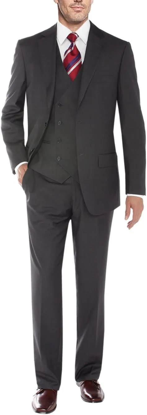 Salvatore Exte Men's Vested Three Piece Suit Blazer Jacket Dress Vest Plus Pant