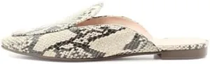 SCHUTZ Zaina Natural Snake Fashion Slip On Chic Mule Pointed Toe Slide Sandals