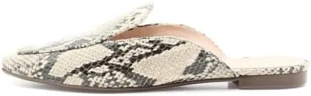 SCHUTZ Zaina Natural Snake Fashion Slip On Chic Mule Pointed Toe Slide Sandals