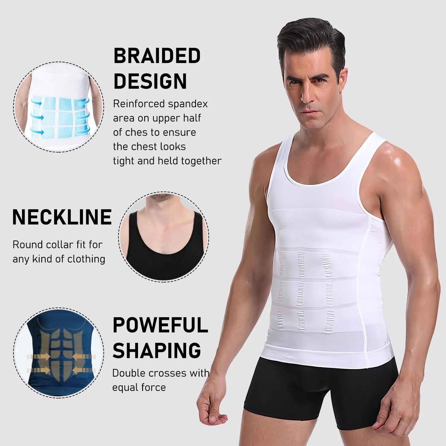 Shaperluv for Men, 2025 New Shaperluv Tank 2.0 Mens, Shaper Luv Tank for Men Big and Tall, Male Compression Shirt