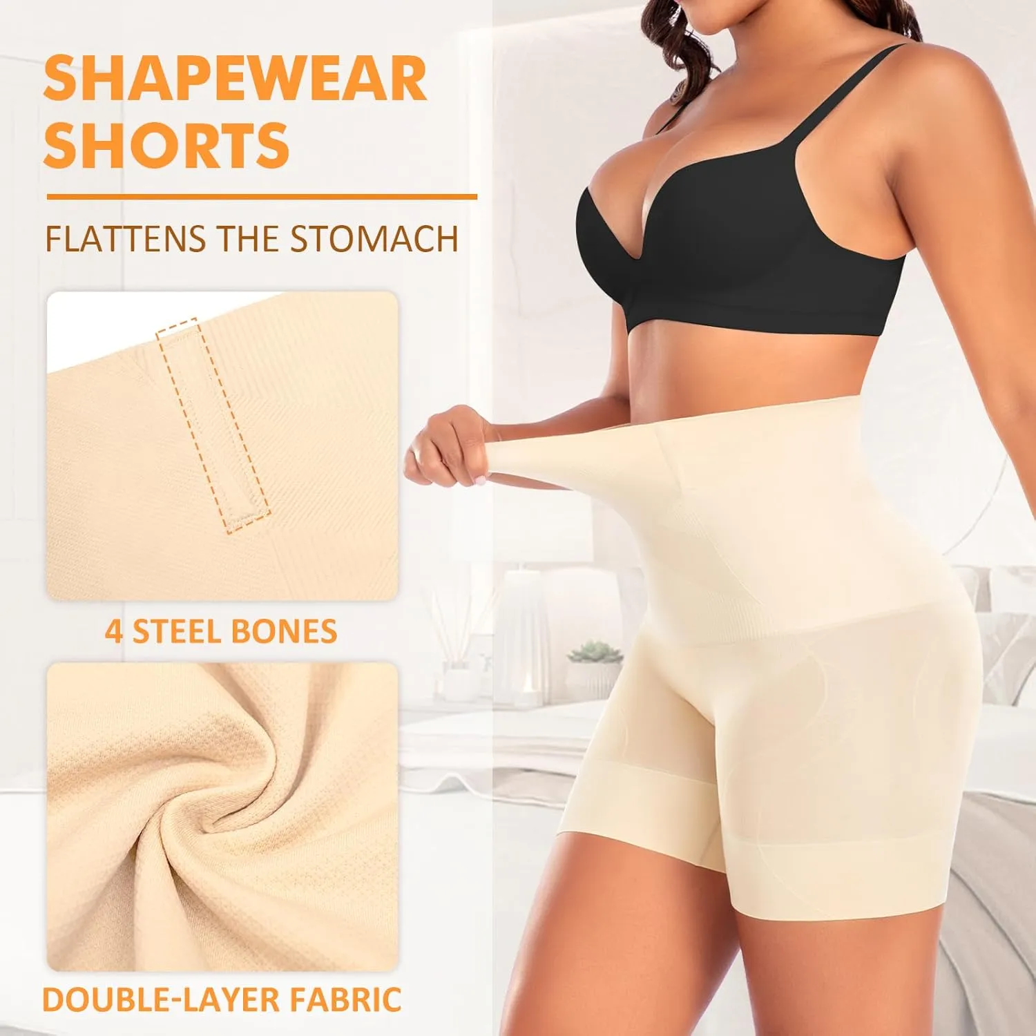 Shapewear Shorts Tummy Control for Women High Waist Body Shaper Under Dress Shaping Shorts Underwear Girdle Panties