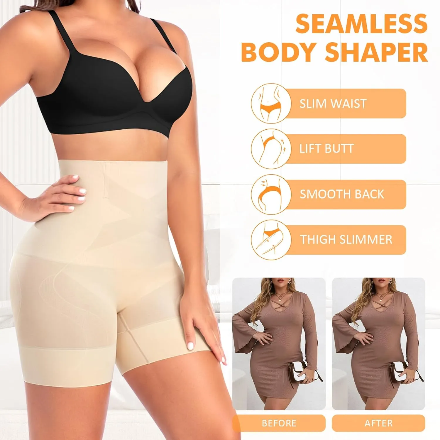 Shapewear Shorts Tummy Control for Women High Waist Body Shaper Under Dress Shaping Shorts Underwear Girdle Panties