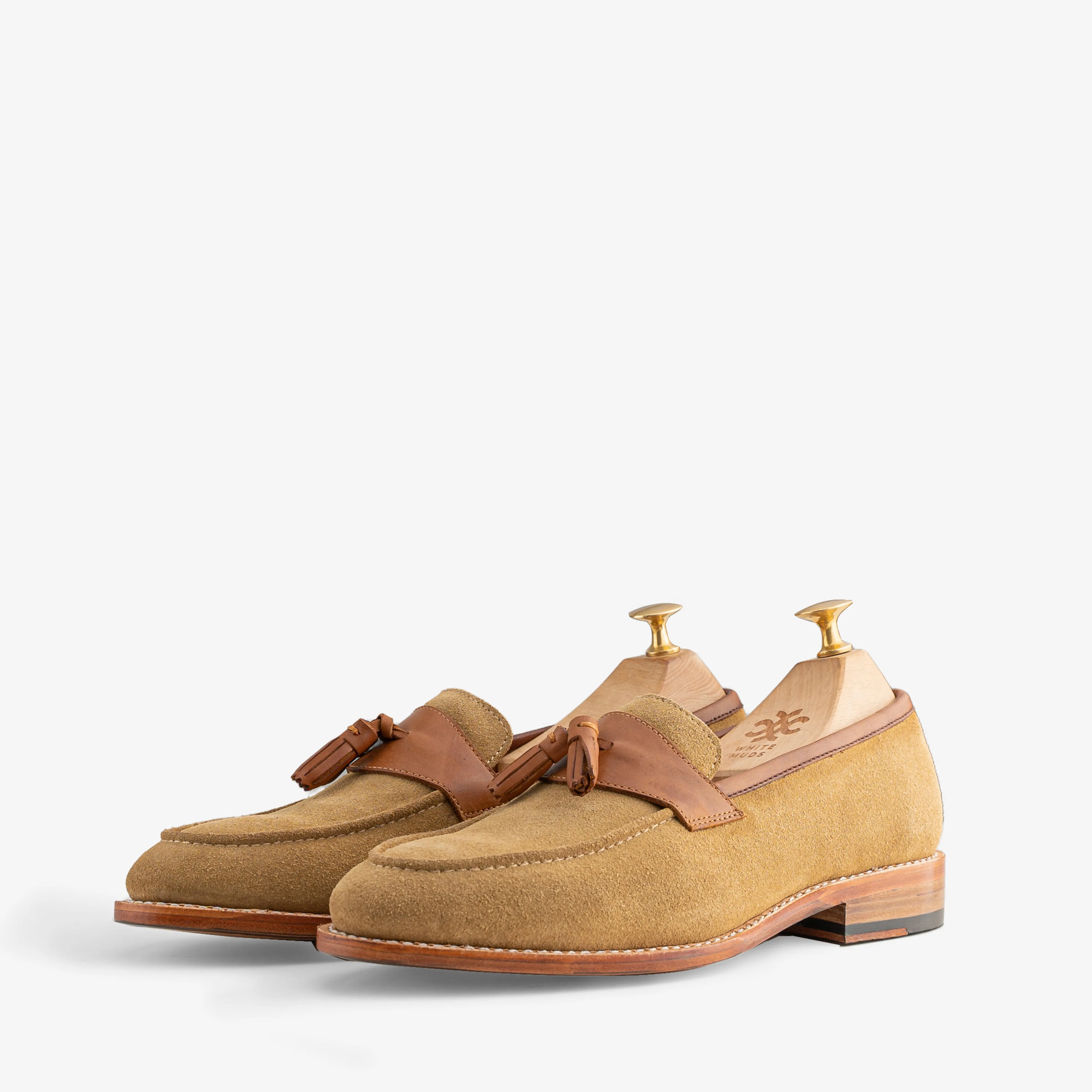 Southwark Big Tassel Beige Suede Slip-ons Shoes