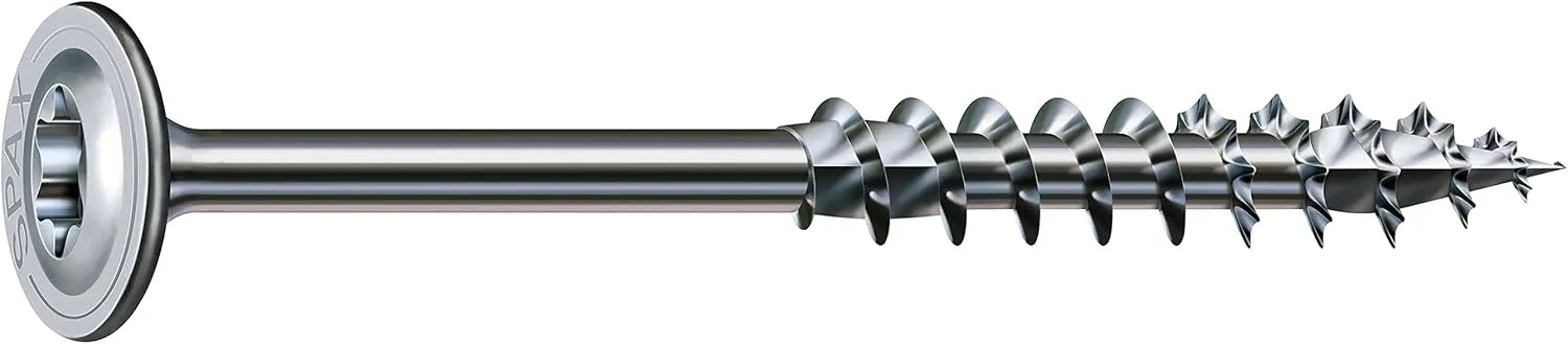 SPAX Wood Construction Screw, 8.0 x 400 mm, 50 Pieces, T-Star Plus, Plate Head, Partial Thread, 4CUT, WIROX A3J, 251010804005