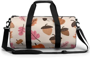 Sports Gym Bag for Women Men Travel Duffel Bag Pumpkins And Acorns Weekender Bag Canvas Carry on Overnight Bag for Travel Swimming Fitness Workout Sports Duffle Bag, 17.7in/9in/9in, style-2-1