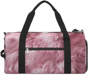 Sports Gym Bag for Women Men with Shoe And Wet Compartment Travel Duffel Bag Red Fur Texture Weekender Bag Carry on Overnight Bag for Swimming Fitness Workout Sport Duffle Bag, style-4