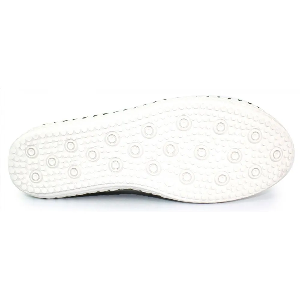 St Ives Leather Plimsole White
