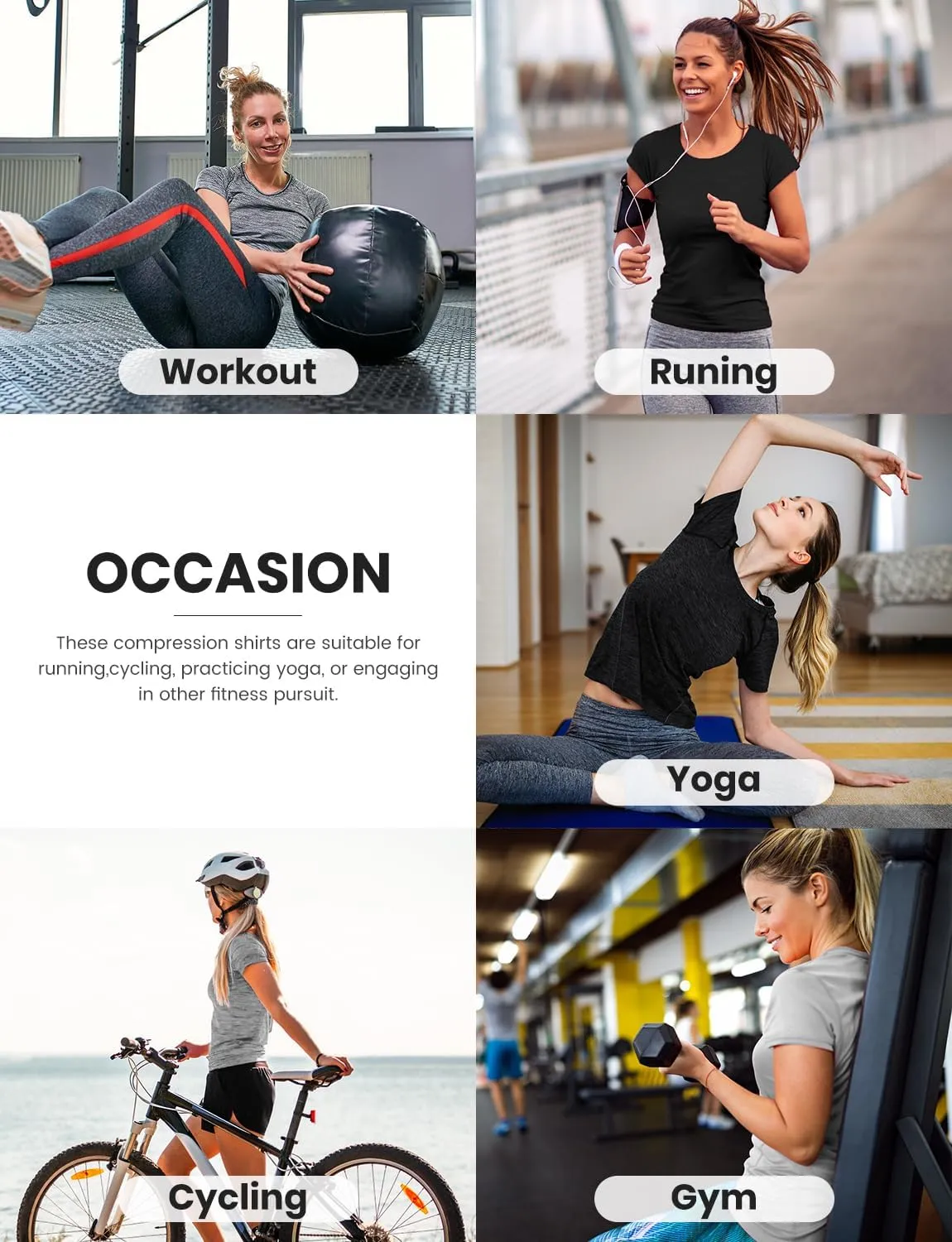 Star Vibe 4 Pack Women's Compression Shirt Short Sleeve Workout Tops Dry Fit Athletic Baselayer Gym Yoga Running T-Shirt