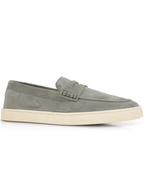 Suede Penny Loafer in Lapis