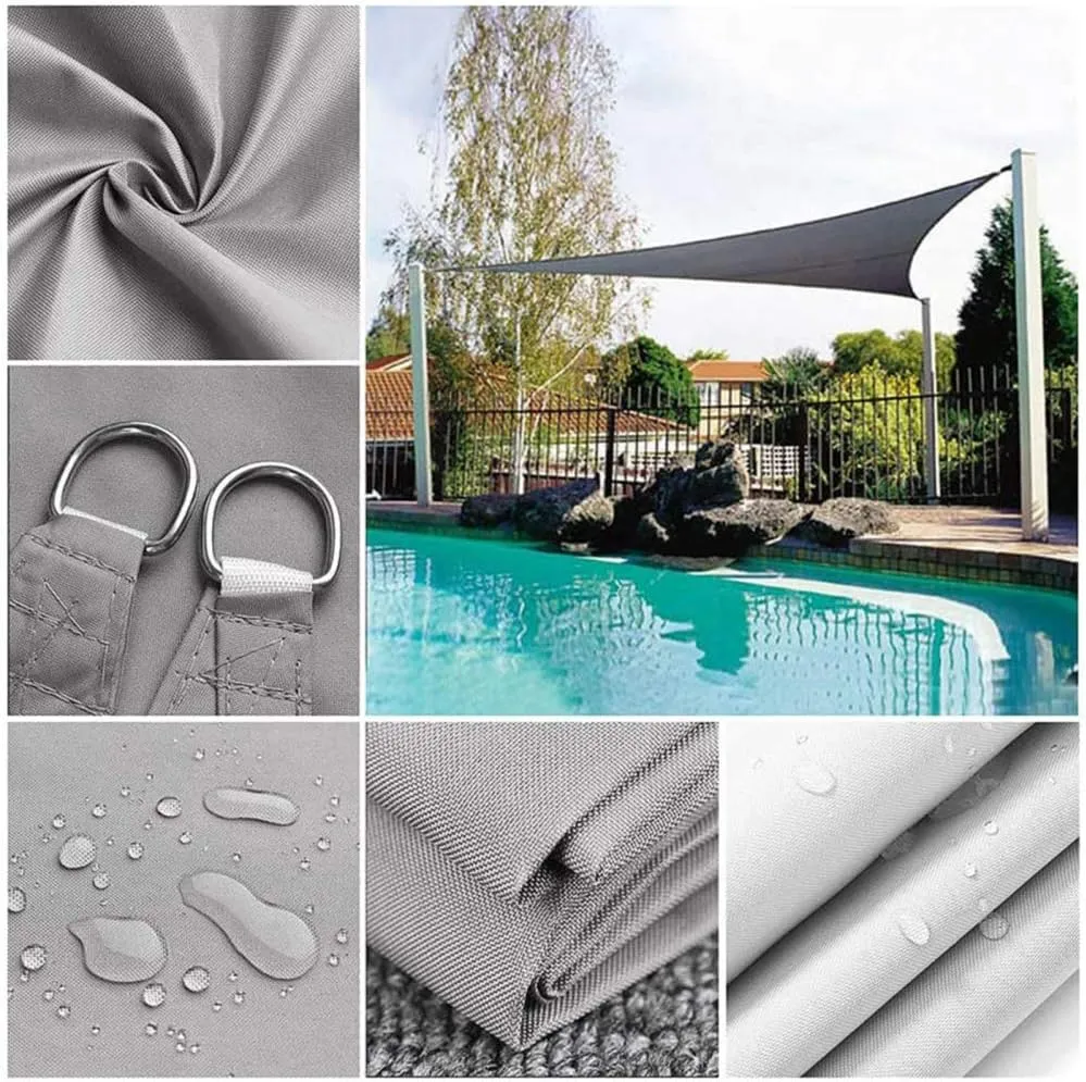 Sun Shade Sail, Waterproof Anti-Uv Awning Canopy with Fixing Kits, Triangle Sunscreen Awning for Patio Deck Yard Lawn Garden Outdoor Activities,Rust Red-3x3x3m