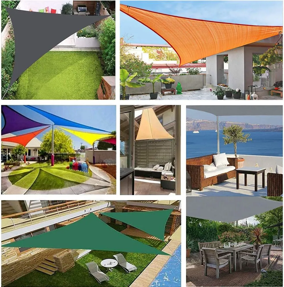 Sun Shade Sail, Waterproof Anti-Uv Awning Canopy with Fixing Kits, Triangle Sunscreen Awning for Patio Deck Yard Lawn Garden Outdoor Activities,Rust Red-3x3x3m