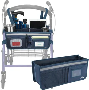 supregear Rollator Basket, Rollator Walker Bag w/Cup Holder, Foldable Rolling Walker Waterproof Storage Pouch with Big Capacity & Never Tipping Over, Easy to Use Rollator Accessories for Seniors