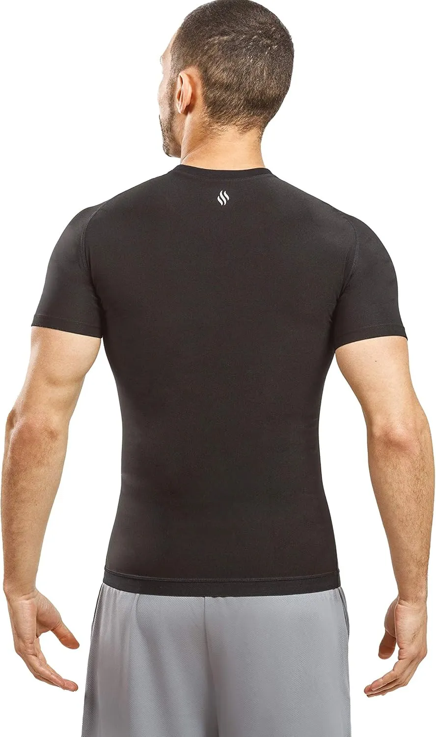 Sweat Shaper Men's Sauna Suit Shirt Athletic Tee, Short Sleeve Compression T-Shirt, Performance Baselayer Workout Shirt