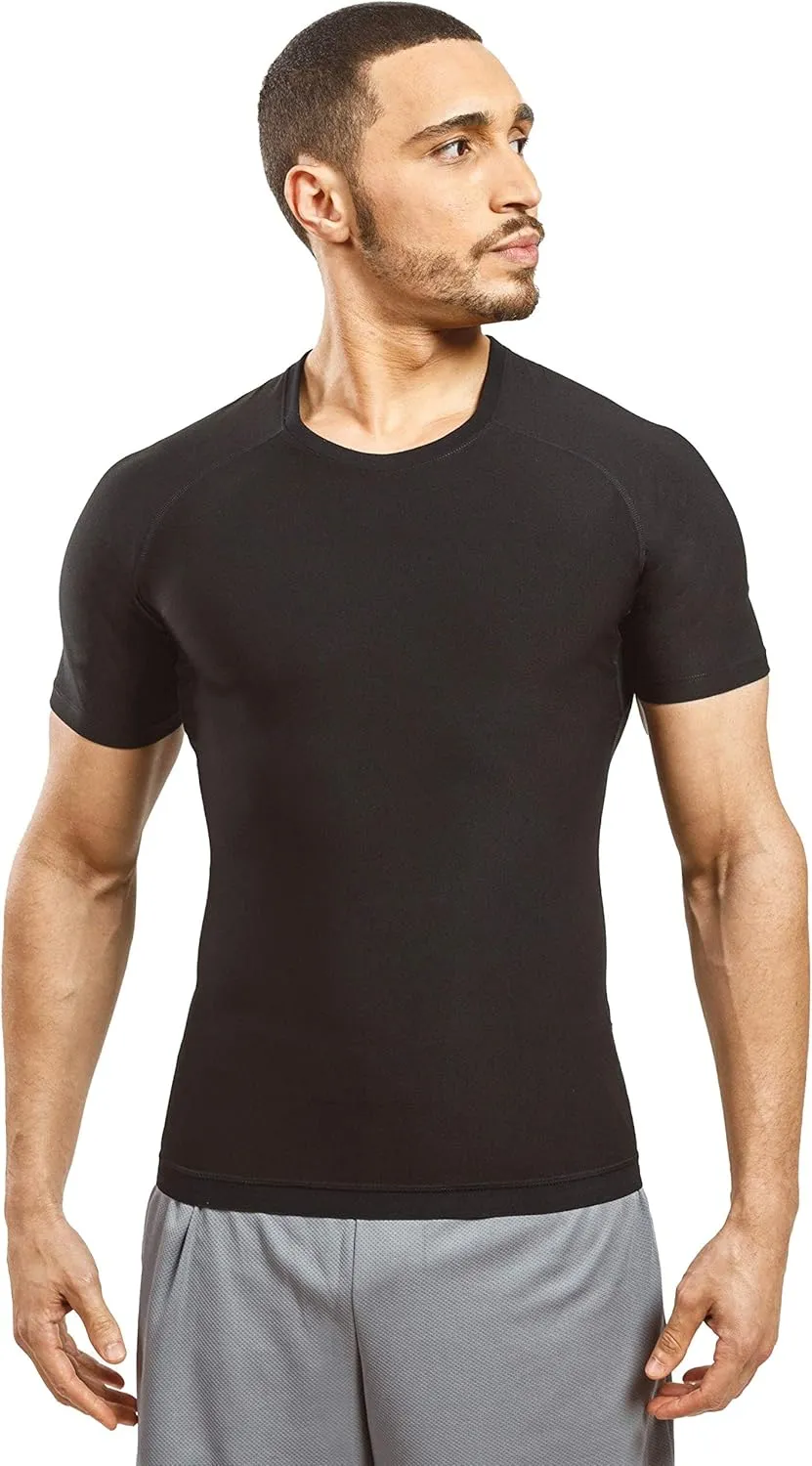 Sweat Shaper Men's Sauna Suit Shirt Athletic Tee, Short Sleeve Compression T-Shirt, Performance Baselayer Workout Shirt