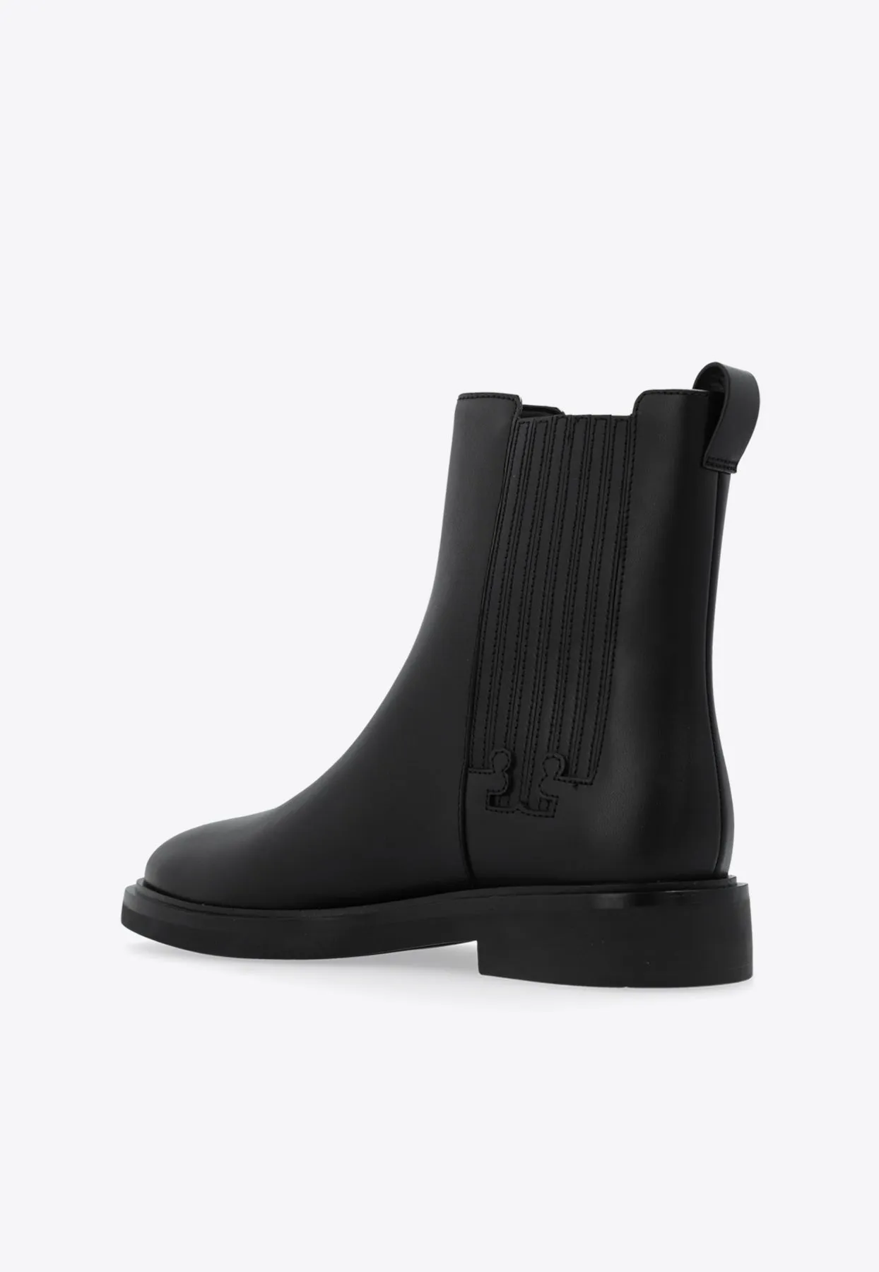 T Logo Leather Chelsea Boots