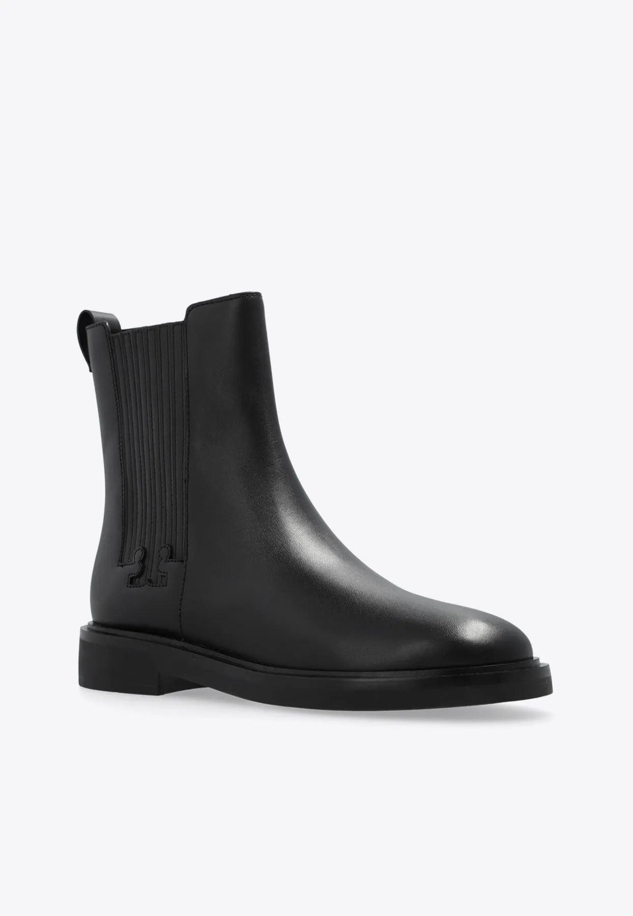 T Logo Leather Chelsea Boots