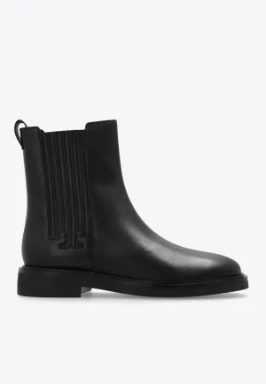 T Logo Leather Chelsea Boots