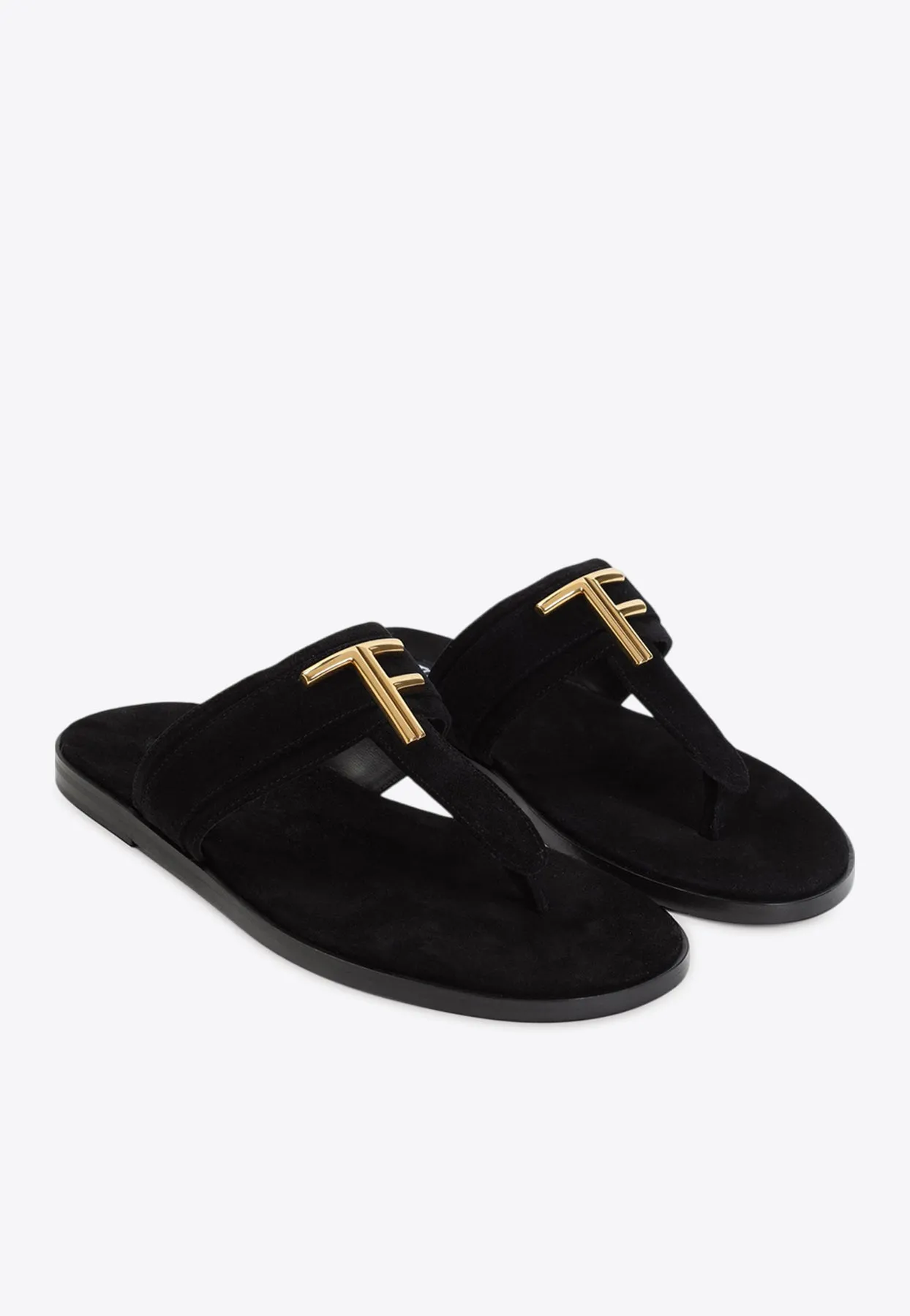 T-Logo Leather Sandals