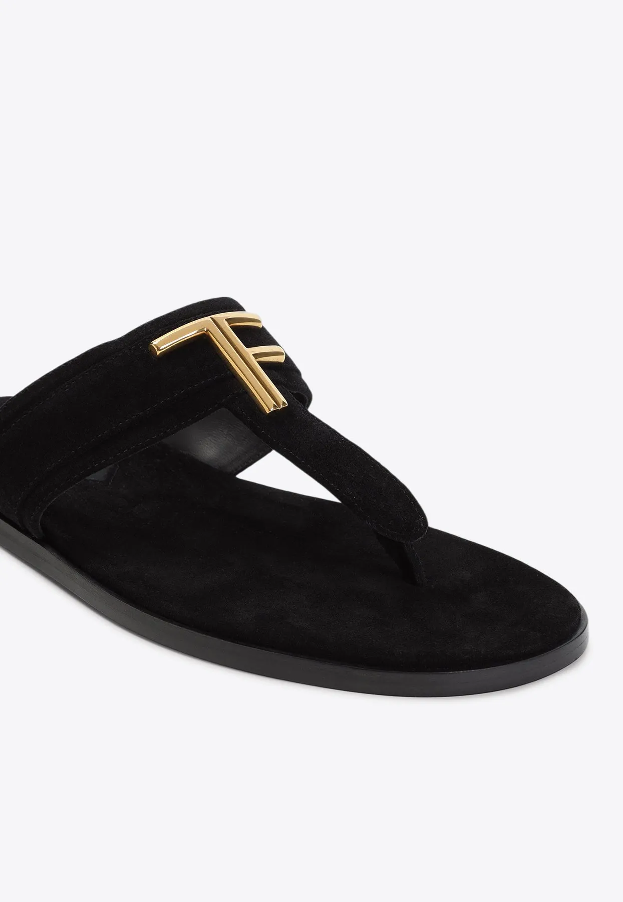 T-Logo Leather Sandals
