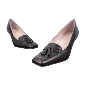 Talbots Brown Heaton Leather Tassel Loafer Pumps Womens Size 9M