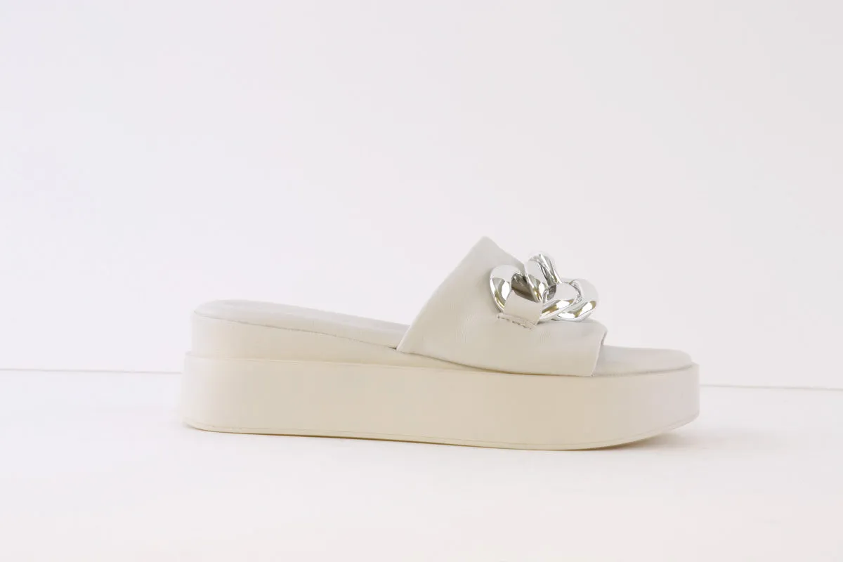 TAMARIS - 27215-100 CHUNKY MULE - WHITE
