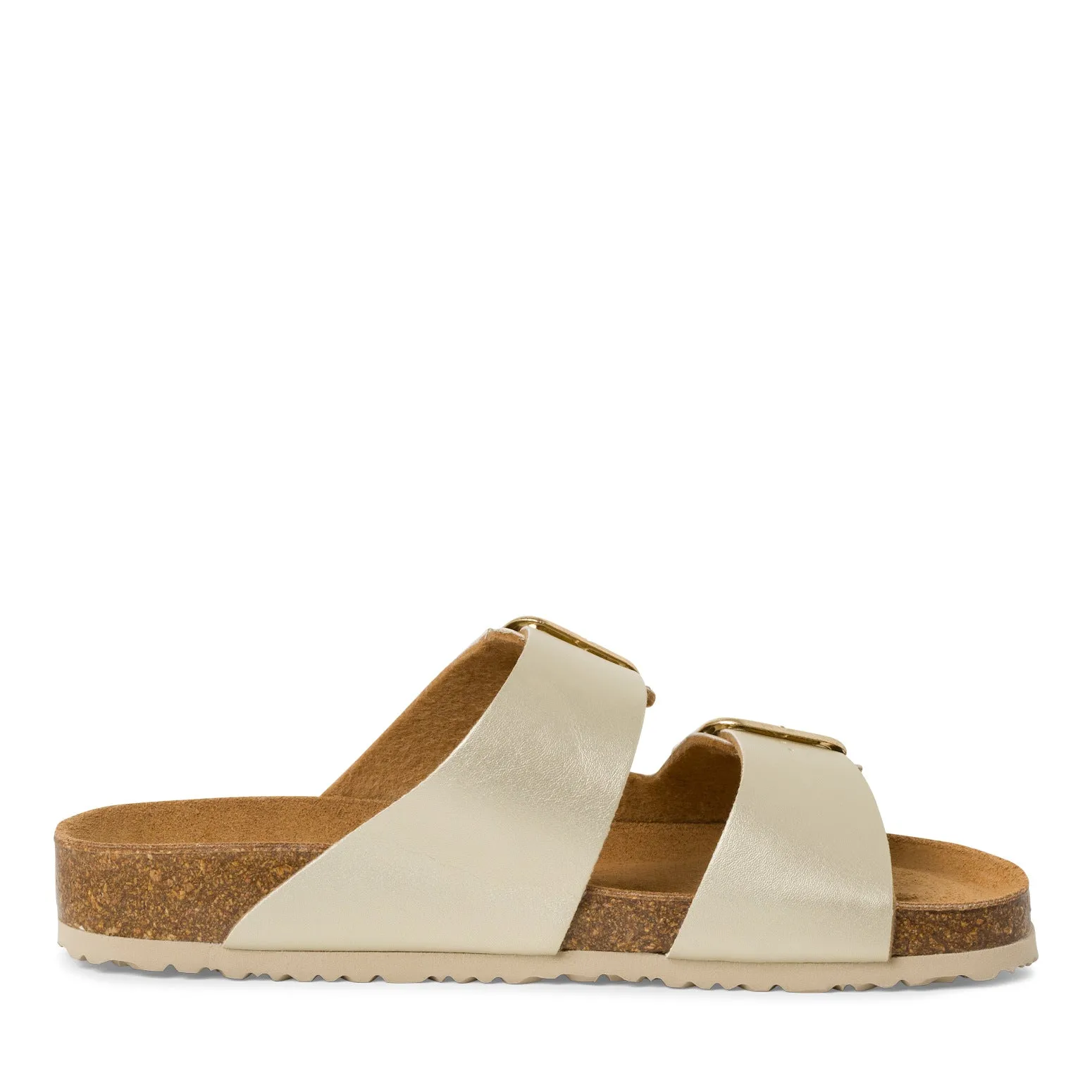 TAMARIS - 27503-933 FLAT DOUBLE STRAP MULE - LIGHT GOLD