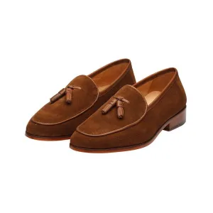 Tan Suede Belgian Tassel Loafer
