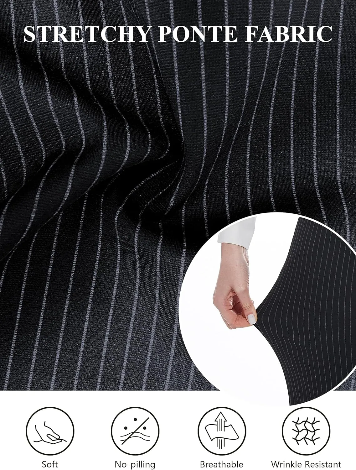 Tapata Women's Capri Dress Pants 19"/20.5" Stretch High-Waist Crop Office Work Pants Summer Casual Capris Slacks Yoga
