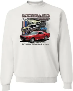 Tee Hunt Ford Mustang Classics Sweatshirt Muscle Car Untamed American Spirit Sweater