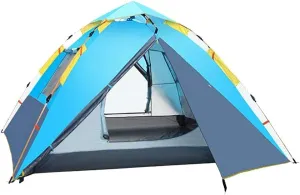 Tent,Camping Family Waterproof Camping Tent,Traveling Easy Set Up Double Layer 3-4 People Dark Green 85x45inch