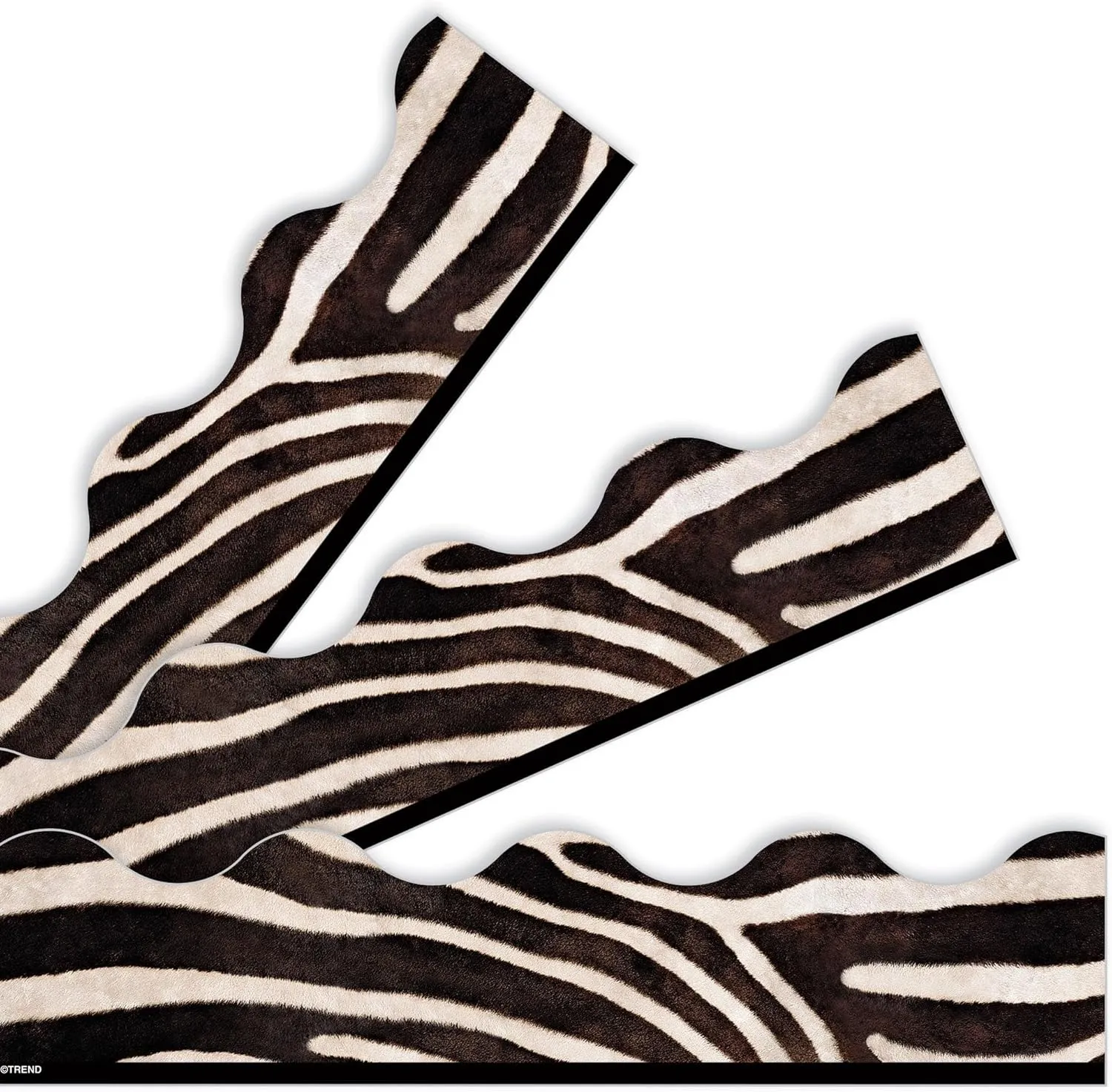 Terrific Trimmers, Zebra (T-92162): Decor for classrooms, Parties, Stores, and More; 12 Strips (39 feet Total), Ages 3 and up