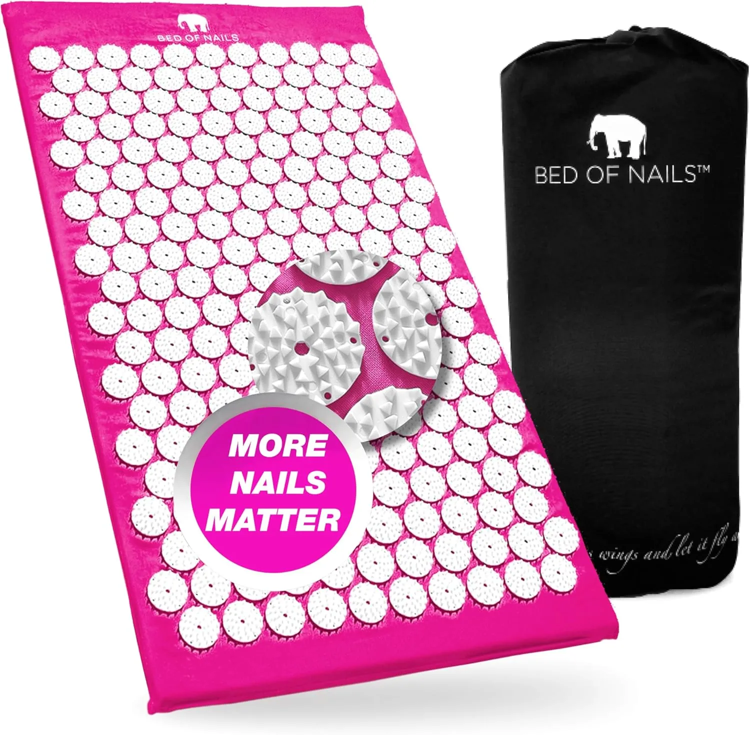 The Original Premium Acupressure Mat, 8,820 Acupuncture Pressure Points for Back Pain Relief, Increased Energy, Relaxation, FSA/HSA Eligible, with Drawstring Bag, 29 x 16 x 1, Pink