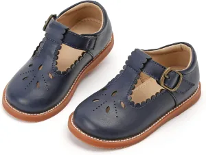 Todder Little Girls Oxford Shoes Mary Jane T-Strap School Uniform Party Dress Flat Shoes