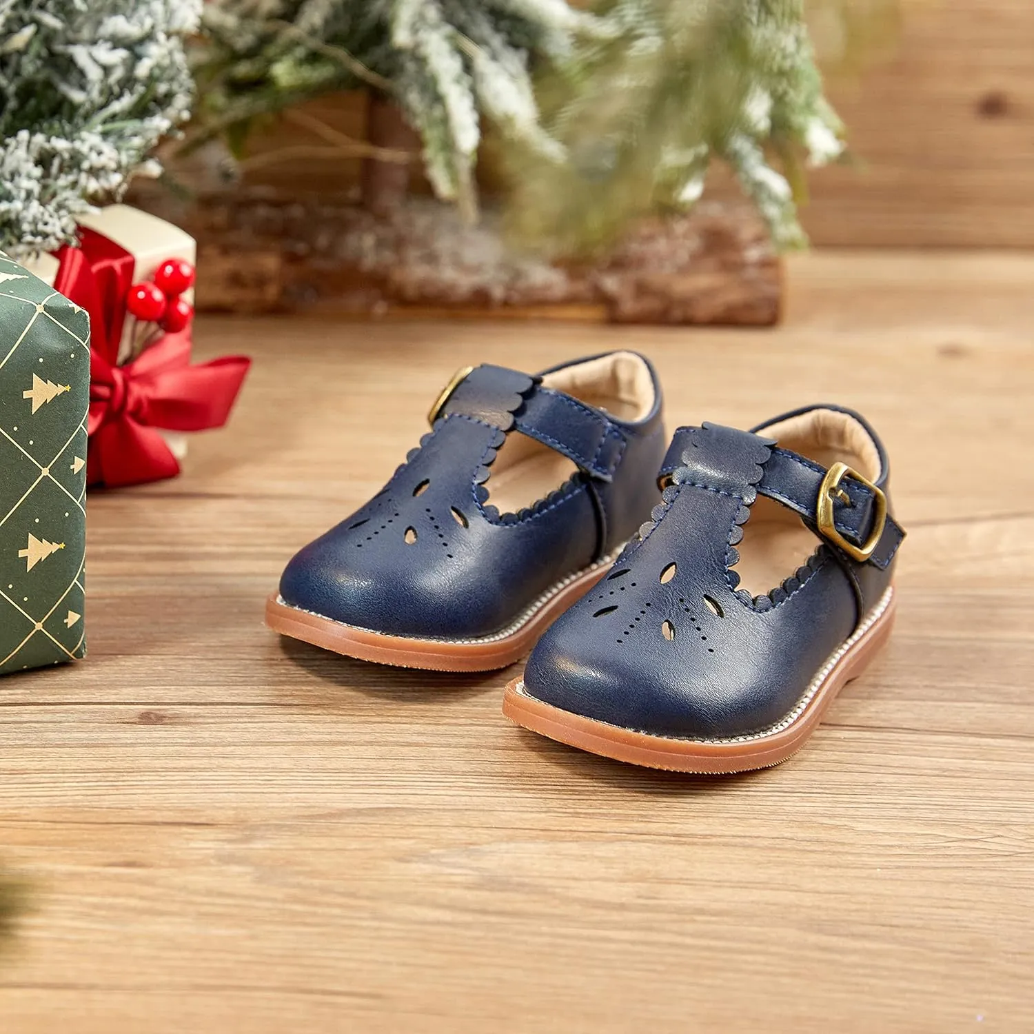 Todder Little Girls Oxford Shoes Mary Jane T-Strap School Uniform Party Dress Flat Shoes