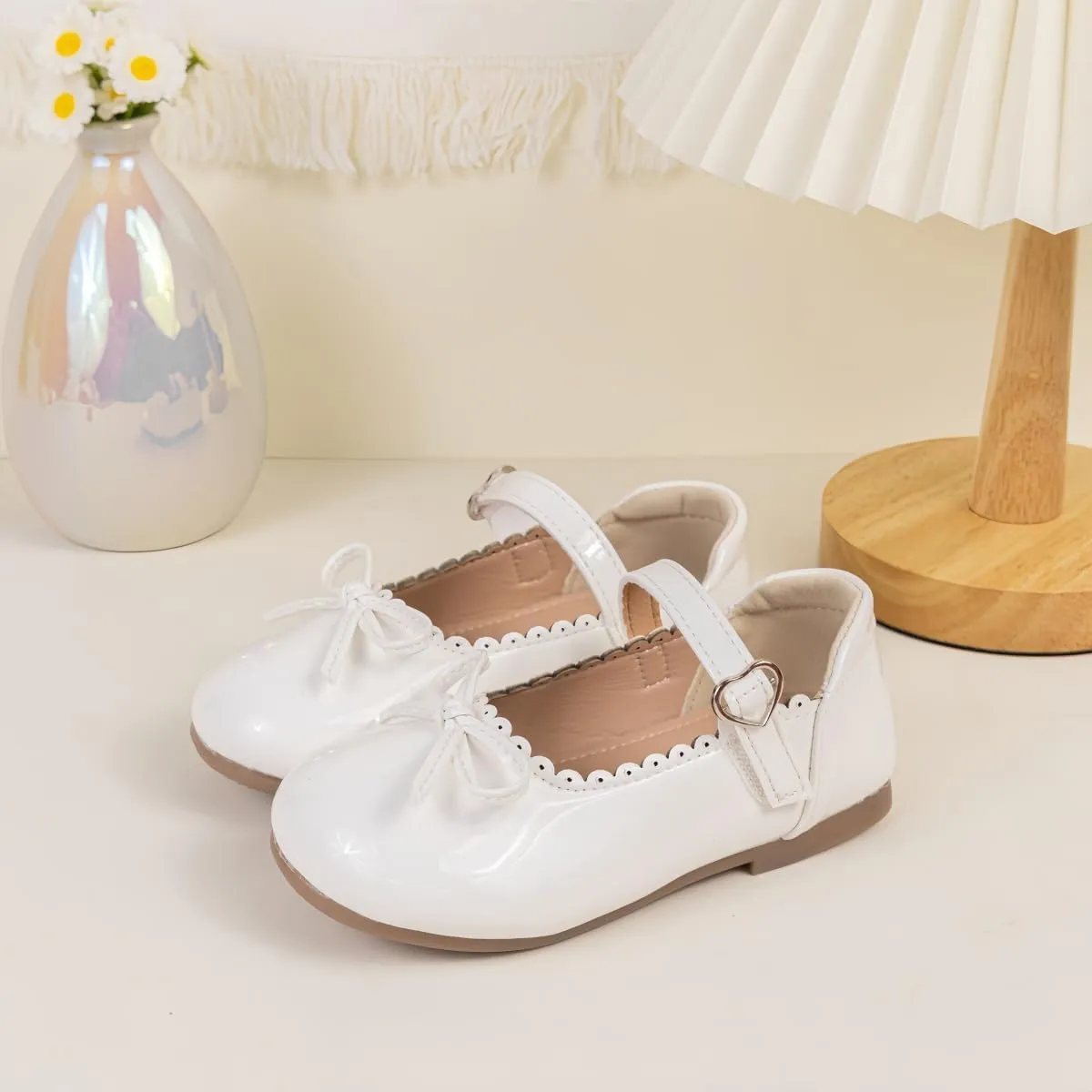 Toddler Girl Dress Shoes Bow Knot Mary Jane Flat Shoes Little Girl Wedding Party School Church Shoes