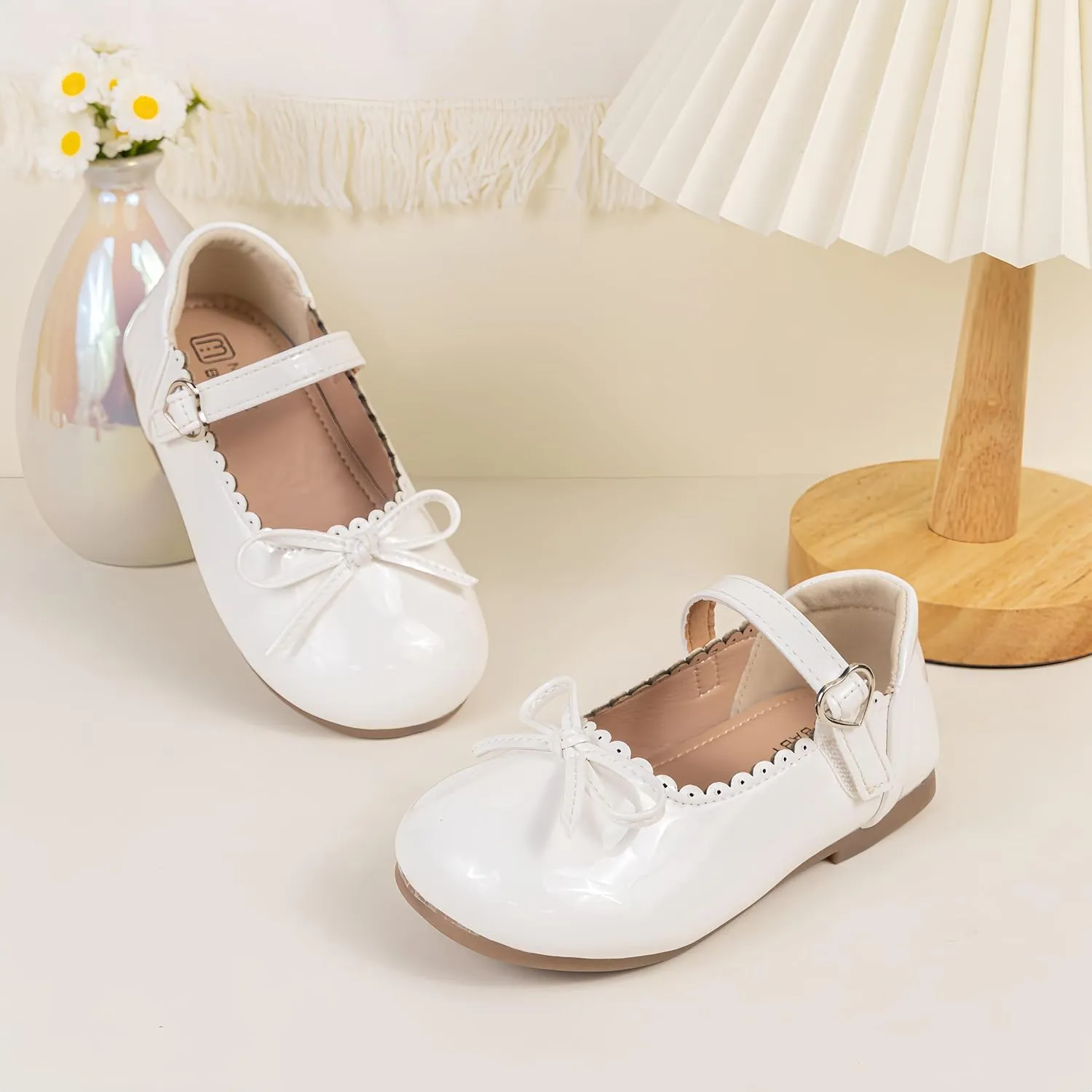Toddler Girl Dress Shoes Bow Knot Mary Jane Flat Shoes Little Girl Wedding Party School Church Shoes