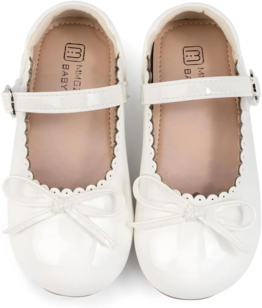 Toddler Girl Dress Shoes Bow Knot Mary Jane Flat Shoes Little Girl Wedding Party School Church Shoes