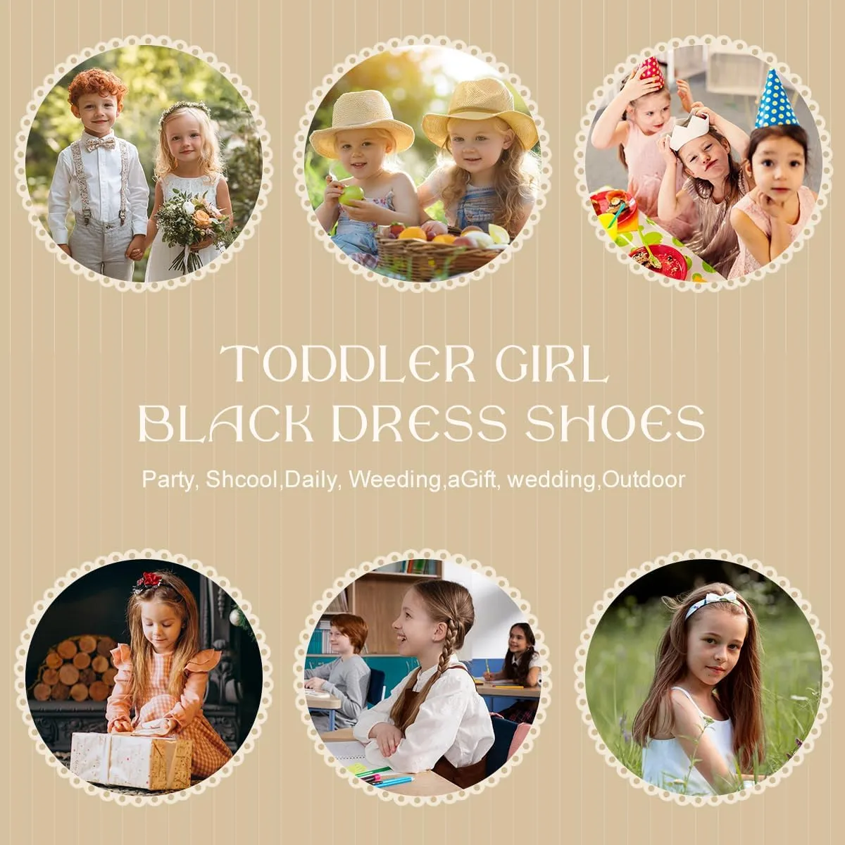 Toddler Girl Dress Shoes Bow Knot Mary Jane Flat Shoes Little Girl Wedding Party School Church Shoes