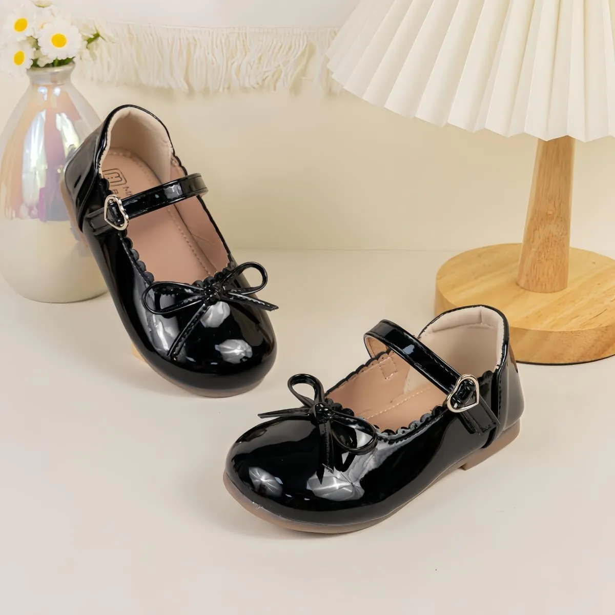 Toddler Girl Dress Shoes Bow Knot Mary Jane Flat Shoes Little Girl Wedding Party School Church Shoes