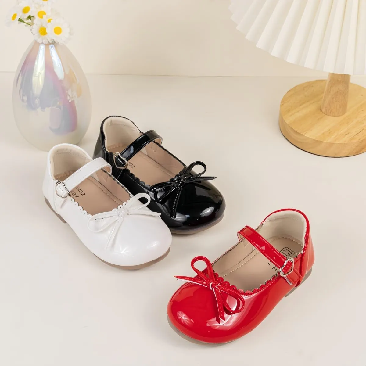 Toddler Girl Dress Shoes Bow Knot Mary Jane Flat Shoes Little Girl Wedding Party School Church Shoes