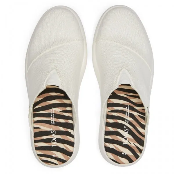 TOMS ALPARGATA MALLOW Womens Textile Mule Slippers White